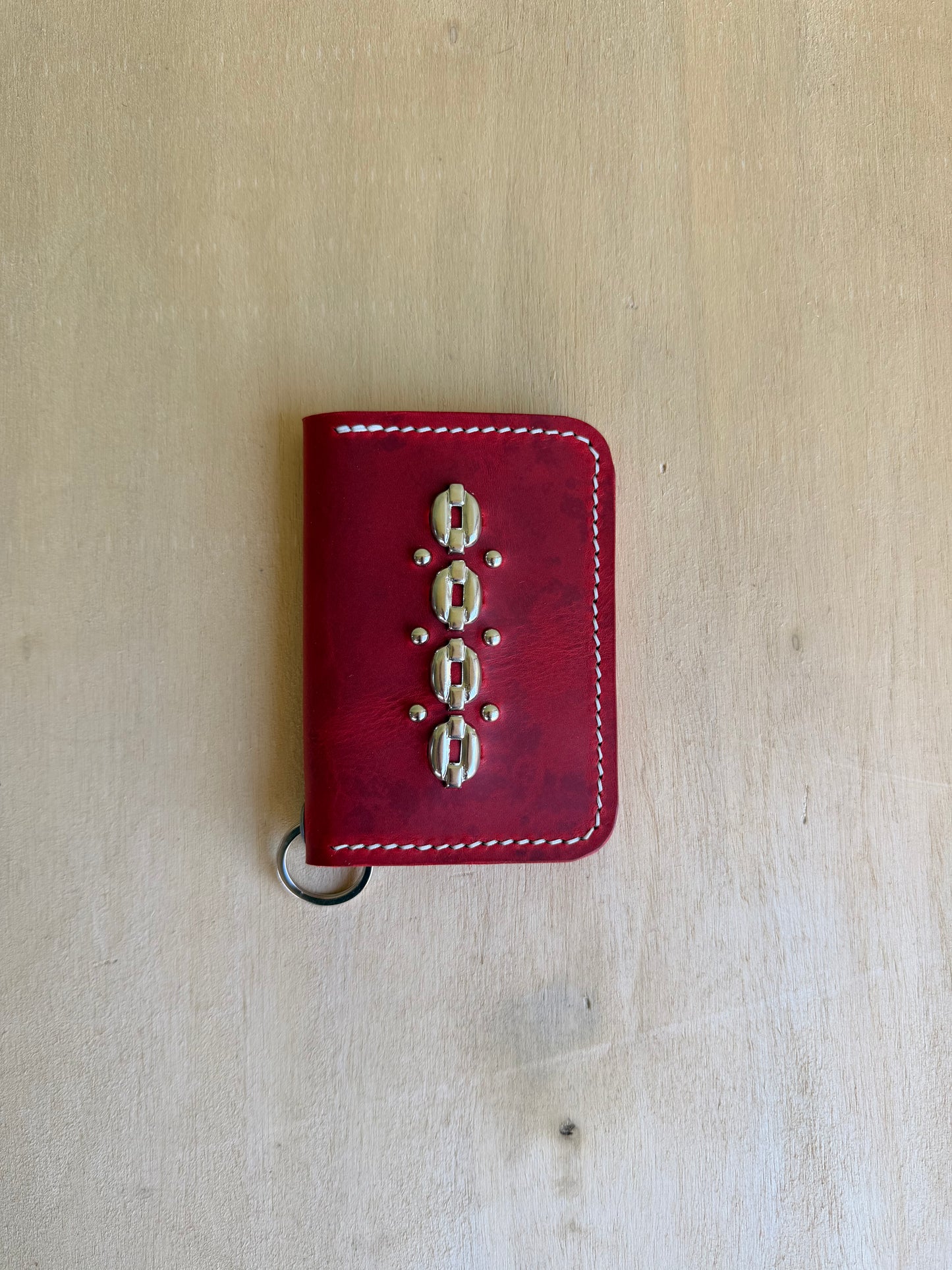 The Camp Wallet - Studded Chainlink Design - RED